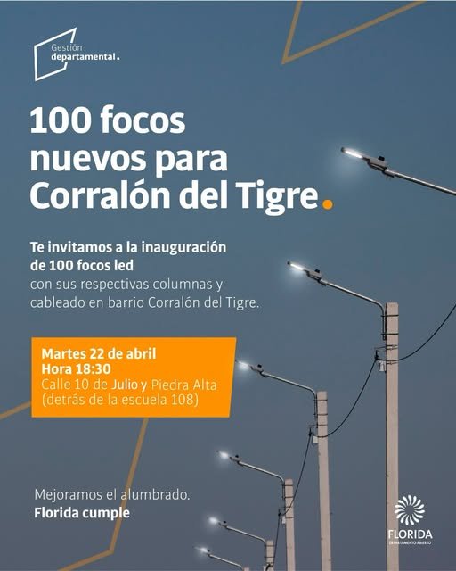 Florida avanza en modernización del alumbrado público