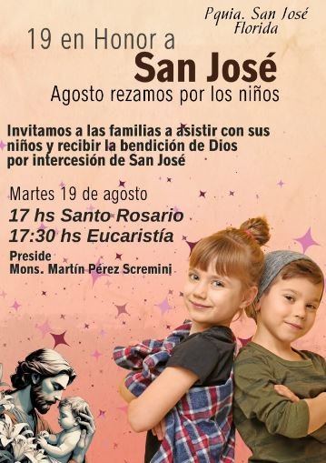 En agosto, la Parroquia San José invita a rezar por los niños