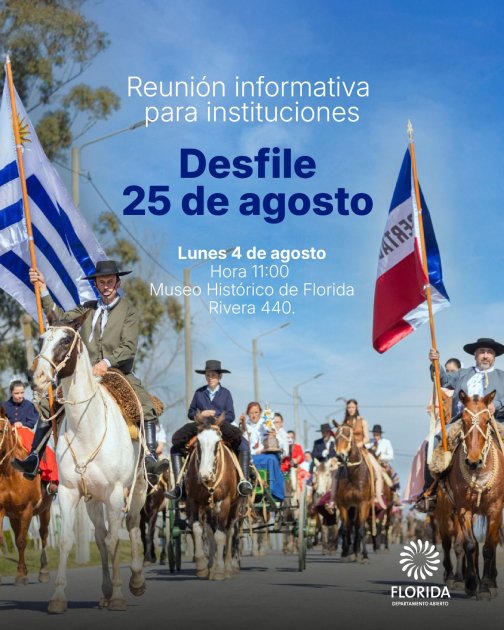 Convocan a instituciones a reunión informativa por el desfile del 25 de Agosto