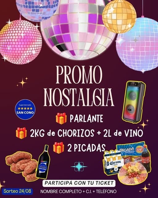 Lanzan promoción especial en el marco de la Noche de la Nostalgia, con atractivos premios para los participantes