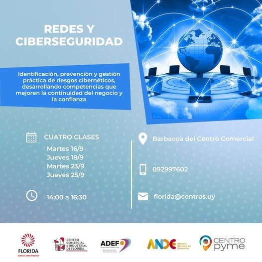 Taller gratuito sobre redes y ciberseguridad para Mipymes en Florida
