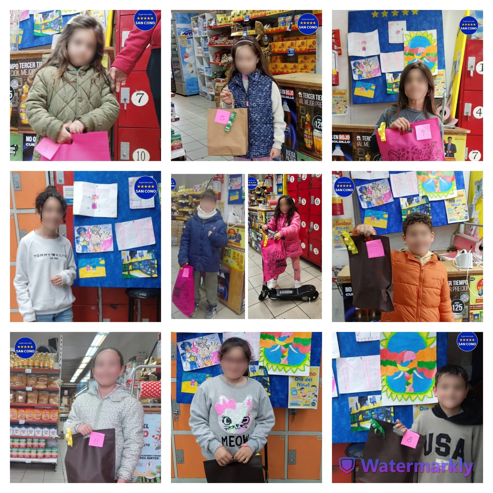 Supermercado San Cono premió a los pequeños artistas del mes de agosto